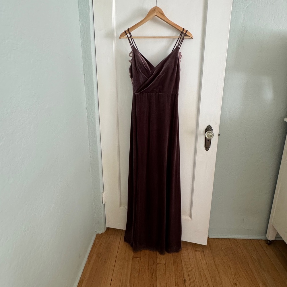RenzRags Amanda Velvet Dress Dark Mauve See measurements